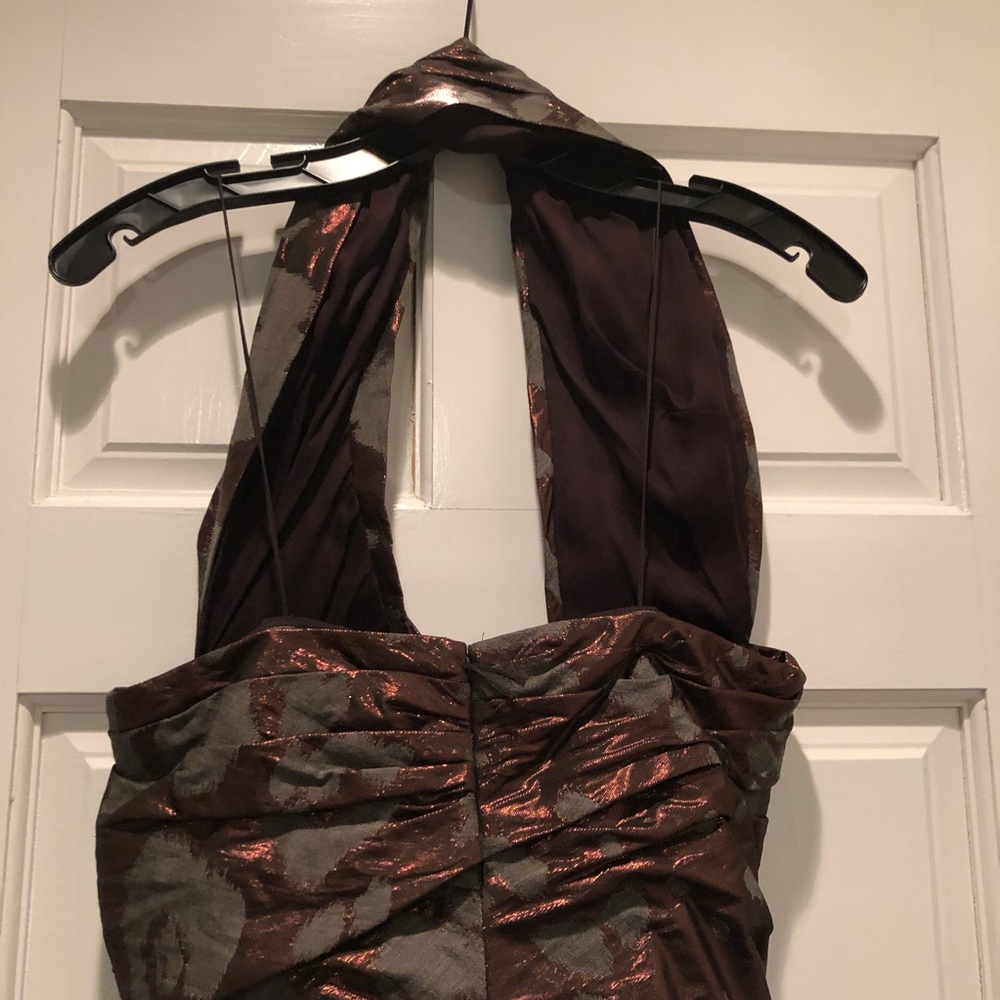 J. Mendel Copper and Brown Brocade Cocktail Dress. - Picture 5 of 8
